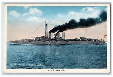 c1910 U.S.S. New York Displacement Navy Battleship World War Torpedo NY Postcard picture