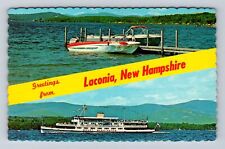 Laconia NH-New Hampshire, General Banner Greeting, Antique Vintage Postcard picture