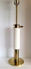 Vtg STIFFEL Mid Century Modern Parzinger style Porcelain & Brass Table Lamp 37