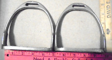 1920s,  2 Vintage Nickeled Brass Horse Riding Stirrups Old Decorative Collectibl picture