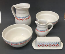 Vintage 1986 June is Dairy Month Country Kitchen Stoneware Set Pitcher Bowls picture