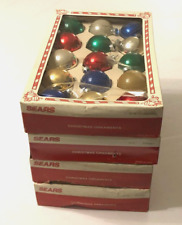 Sears Vintage 15 Pack Christmas Tree Ornaments MY93564 Mixed Colors 2 1/4 In. picture