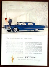 Blue Lincoln Coupe Original 1958 Vintage Print Ad picture