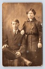 RPPC Portrait of Mr & Mrs W R Rush to Elmer Spencer Real Photo Postcard picture