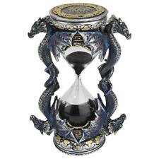 Four Fearless Winged Dragons Black Sand Glass Timepiece Five Minute Hourglass picture
