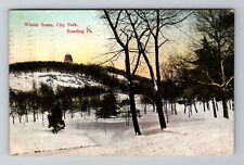 Reading PA-Pennsylvania, Winter Scene, City Park, Vintage c1913 Postcard picture