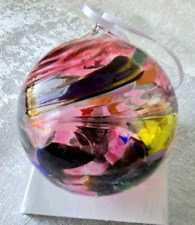 Zorza Hand Blown Handmade Glass Ball Ornament Made In Poland  picture