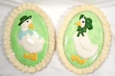Vintage 80'S Holland goose mold painted wall plaques home décor picture