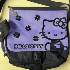 Sanrio Hello Kitty 2005 Four Leaf Clover Purple Reversible Cover Messenger Bag picture