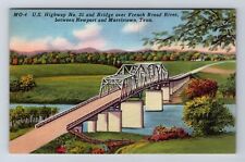 Newport RI-Rhode Island, Bridge over French Broad River, Vintage Postcard picture