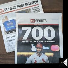 700th ALBERT PUJOLS HOME RUN St Louis Cardinals POST DISPATCH Newspaper 9-24 picture