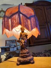 Vintage Cast Metal ? Cherub Cupid archer Figure Statue Lamp 25 in. Tall STUNNING picture