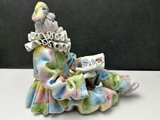 Gumps San Francisco Rare Porcelain Pierrot Clown Figurine Reading Made in Italy picture
