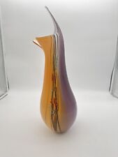 Vintage signed Large Murano Art Glass Vase Colorful Millefiori Rare Piece 17” picture