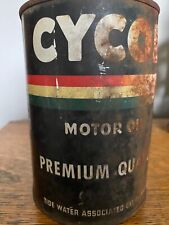Old Empty CYCOL 1 Quart Metal Can - Vintage TIDE WATER Motor Oil ROUGH & RARE picture