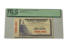 1960 Democratic National Convention Full Work Ticket Session 3 John Kennedy PCGS picture
