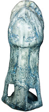 Blue Ceramic Modern Girl Woman Studio Art Figurine Statue Big Eye Anime Drip picture