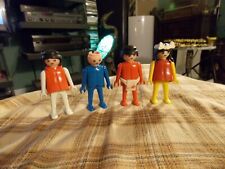 1974 Playmobil GEOBRA Misc Kids TOY Miniature CHARACTOR Parts Lot Of 4 Unique VG picture