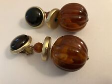 VINTAGE ESTATE chunky ball dangle clip on   earrings picture
