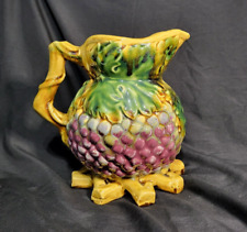 Late 20th Century, Hand Painted, Majolica Inspired, Decor Pitcher 7