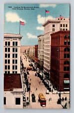 Denver CO-Colorado, Aerial Of Seventeenth Street, Antique, Vintage Postcard picture