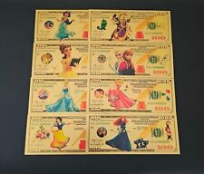 Disney Princesses complete set gold foil banknotes picture