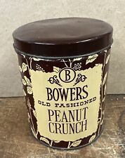 VINTAGE BOWERS OLD FASHIONED PEANUT CRUNCH CANDY TIN picture