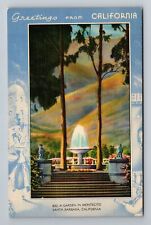 Santa Barbara CA-California, Garden In Montecito Vintage Souvenir Postcard picture