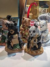 Vintage~Porcelain~BABY BEAR PICNIC COLLECTION~SET OF 5~by Roman Inc~1982~NEW picture