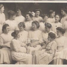 Vintage 1900s RPPC Perseverance Women Band People Blue Earth Minnesota Postcard picture