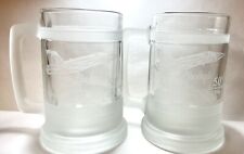 Navy Blue Angels 50th Anniversary 1996 frosted beer mugs Set Of Two picture