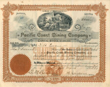 Pacific Coast Mining Co. - Stock Certificate - Mining Stocks picture
