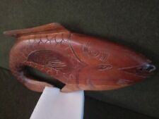 Vintage Large Fish Fishing Hand Carved - Rare Wood? Heavy 2 Ft Long- Beautiful picture