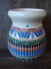 Navajo Indian Hand Etched Pottery Vase by Mirelle Gilmore picture