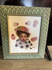Art By Kenneth Gatewood Framed “ DOMINIQUE THE CLOWN“  1991 Print Vintage picture
