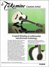 Takamine Custom Artist Series Acoustic Guitar 1990 advertisement 8 x 11 ad print picture