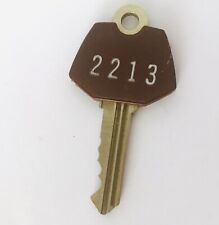 Vintage Hotel Room Key #2213 Motel Inn Lodging Brown Plastic Cover No Location picture