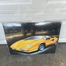 Vintage Lamborghini Countach Poster Yellow 1988 Never Hung NIP New 24” x 18” picture