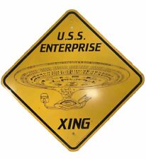 1995 Star Trek U.S.S. Enterprise Metal Xing Sign  (UFO) VINTAGE GOOD CONDITION picture