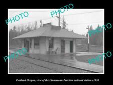 OLD 8x6 HISTORIC PHOTO OF PORTLAND OREGON THE LINNEMANN RAILROAD STATION 1930 picture