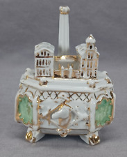 Antique German Conta & Boheme Hand Painted Buildings Porcelain Trinket Box picture