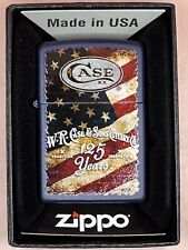2014 Case Cutlery 125 Years Anniversary Navy Blue Matte Zippo Lighter NEW picture