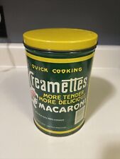 Vintage Collectible Retro CREAMETTES Macaroni Tin ~ Round 8