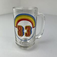 Vintage Clear Beer Mug Glass Rainbow 83 16oz  picture