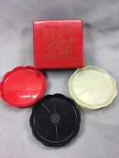 Vintage Retro Steeds The Jewel Box, 13 Coaster Set, Red, Clear And Black picture