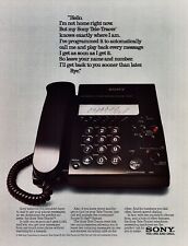 SONY Tele-Tracer Telephone Answering Machines~ VINTAGE PRINT AD ~ 1986 picture