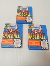 VINTAGE 1990 - 3 PACKS FLEER BASEBALL CARDS - 45 CARDS + 3 STICKERS IN ALL picture