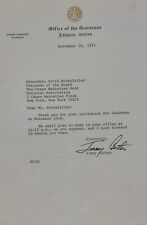 Governor Jimmy Carter Signed Typed Letter To David Rockefeller picture