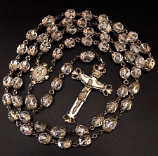 CREED ROSARY - STERLING SILVER & SS CAPPED CRYSTAL BEADS - 25