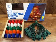 VTG NOMA C9 Christmas LIGHTS  25 MULTI CREAMIC-IN/OUTDOOR GREEN WIRE/25 FT picture